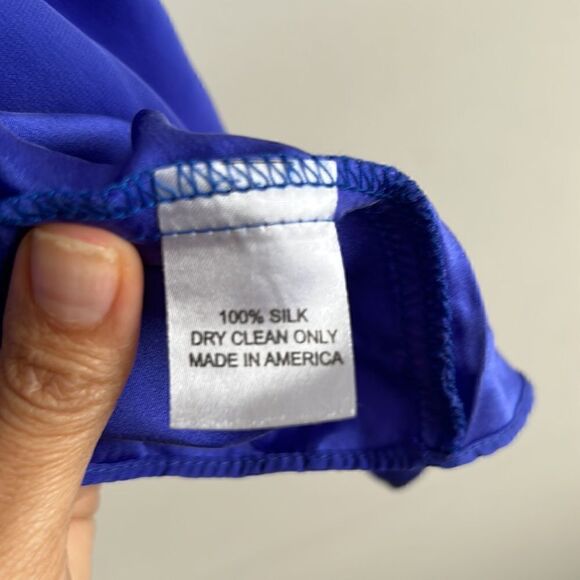 Amanda Uprichard Silk Royal Blue Dress Sz S - Picture 4 of 10
